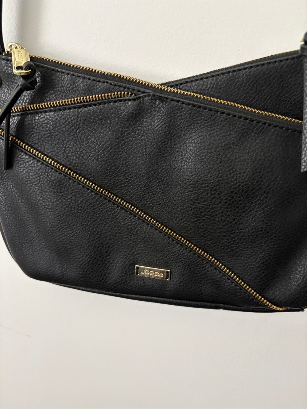 Joe's Jeans Black Crossbody with Gold Accents